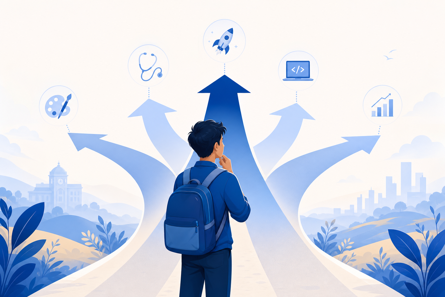 Student at a career crossroads illustrating lack of direction